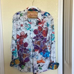 Robert Graham Vibrant Embroidered Floral Men's Shirt